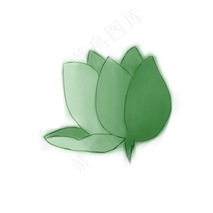 荷花通用词绿色荷花(2000X2000(DPI:300))psd模版下载