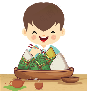 端午节小朋友吃粽子