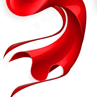 红色绸布绸带,免抠元素