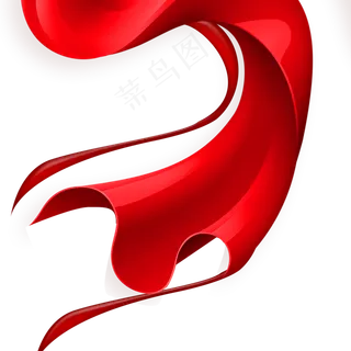 红色绸布绸带,免抠元素
