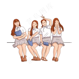 手绘女生宿舍毕业照