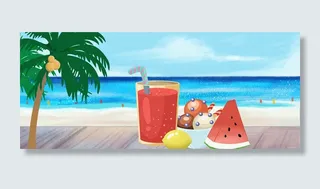 夏日降暑清凉饮料水果