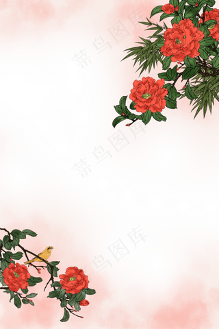 古典花鸟工笔国画素材,免抠元素