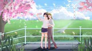 春天樱花自拍女孩