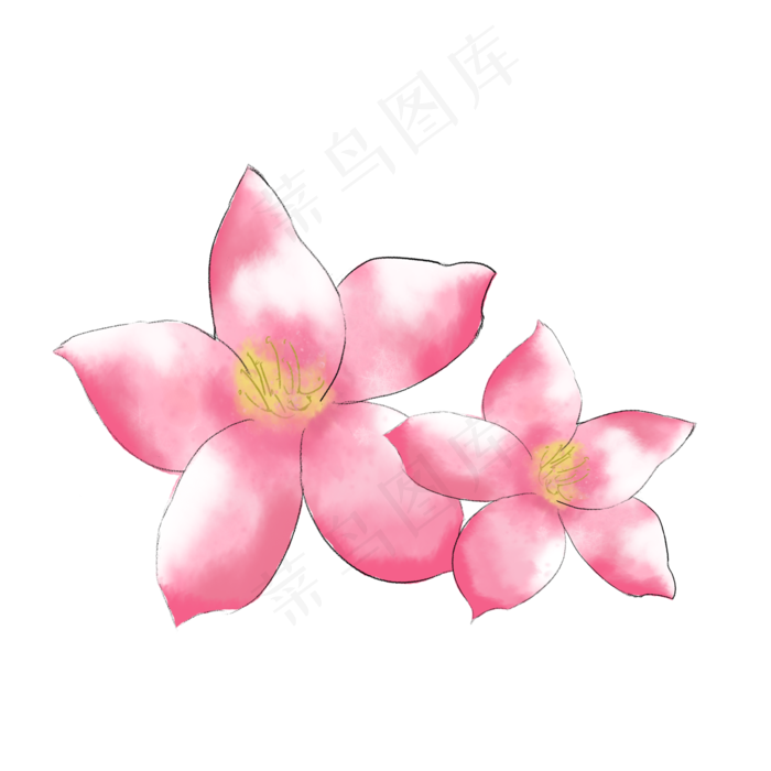 水墨桃花七夕(2000X2000(DPI:300))psd模版下载