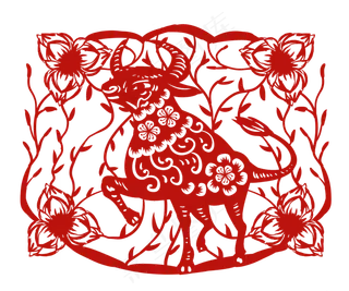 牛年新年年画剪纸