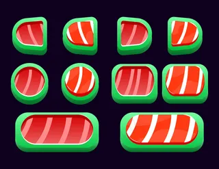 gui资产元素的幻想圣诞节按钮集