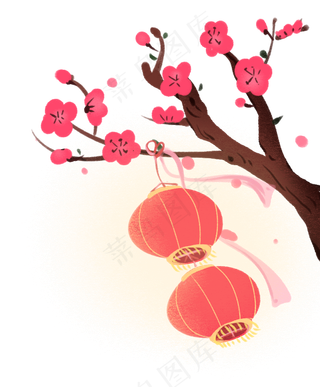 中国风节日春节梅花灯笼