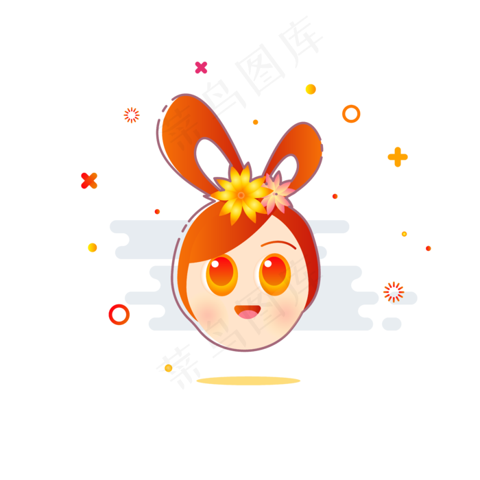 金色中秋节日嫦娥渐变矢量卡通M(2000X2000(DPI:300))ai矢量模版下载
