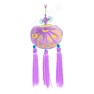 中国风紫色香囊