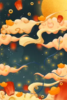 新年团圆祥云中国风复古 新年团圆祥云中国风复古