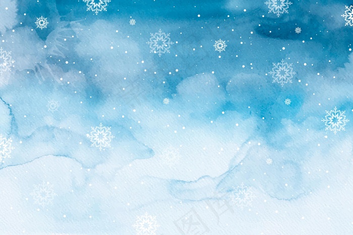 水彩画冬季背景eps,ai矢量模版下载