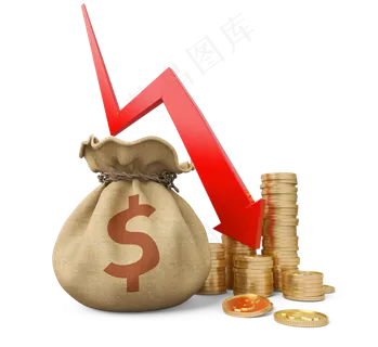 钱袋子金币箭头3d元素