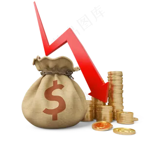 钱袋子金币箭头3d元素