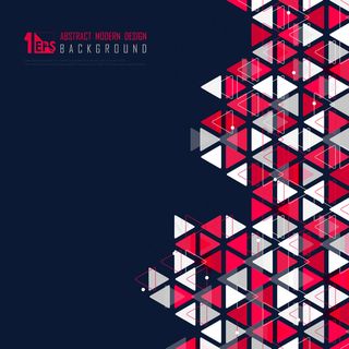 抽象三角形科技色白色和红色设计装饰背景。