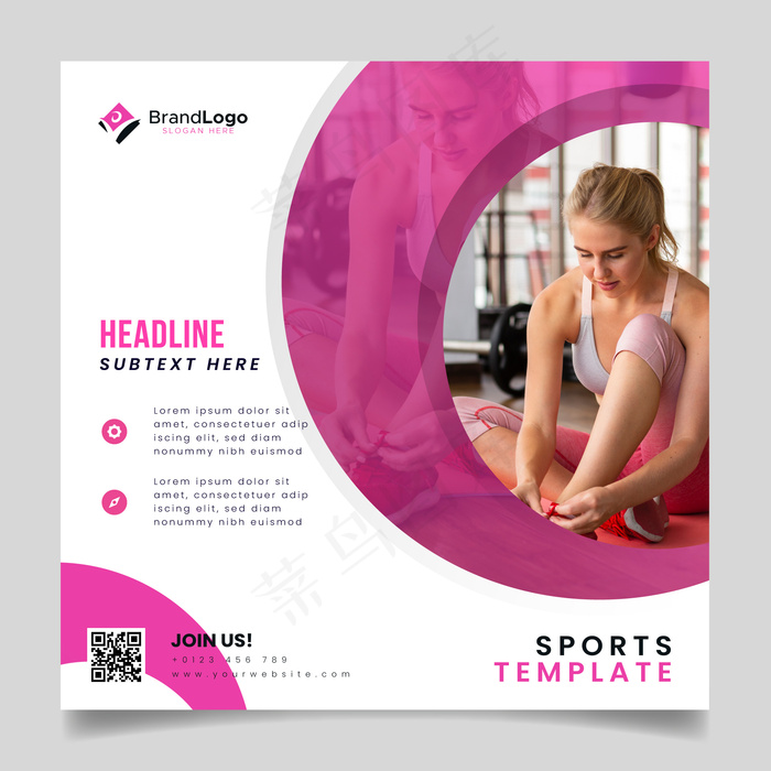 带有照片的运动宣传单,DM传单模板