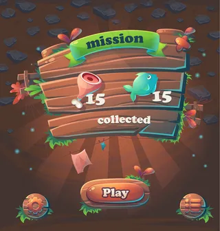 木制游戏用户界面窗口任务集