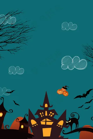 万圣节幽灵巫师蝙蝠蜘蛛螃蟹南瓜