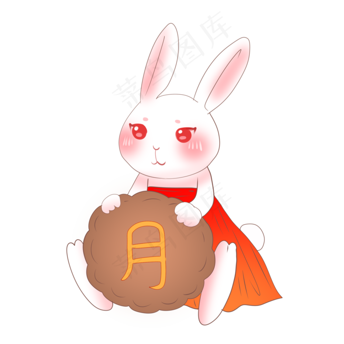 吃月饼玉兔兔子