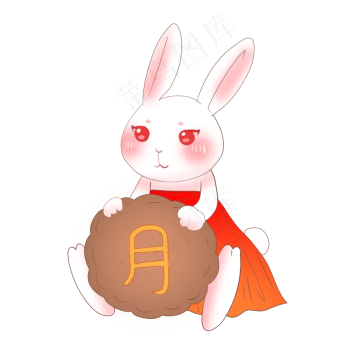 吃月饼玉兔兔子(2000X2000(DPI:299))psd模版下载