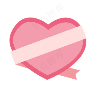 七夕节爱心彩带边框