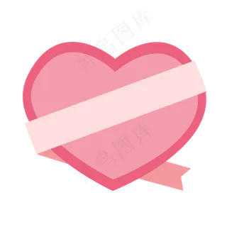 七夕节爱心彩带边框