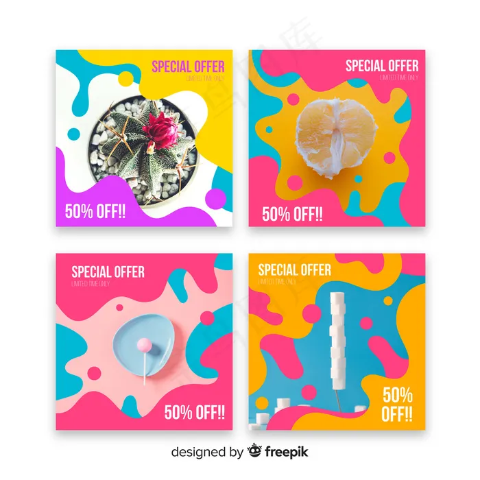 彩色抽象销售模板收集照片eps,ai矢量模版下载