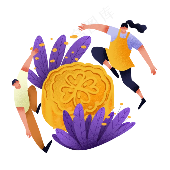中秋节吃月饼(2000X2000(DPI:300))psd模版下载