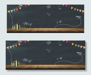 学校课件学生黑板banner