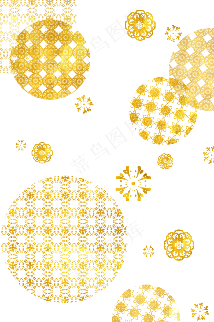 金色新年花朵底纹