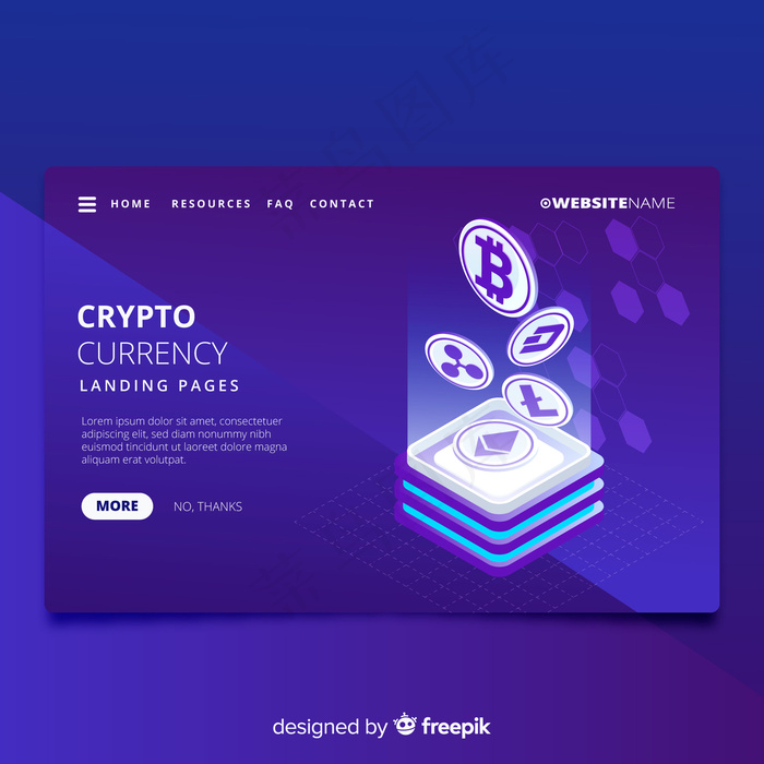 加密货币登录页eps,ai矢量模版下载