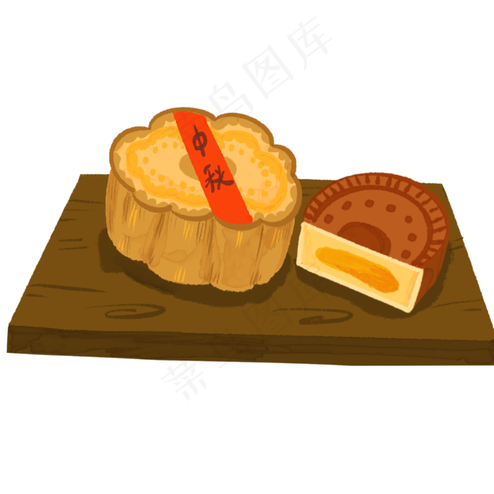 中秋蛋黄月饼(3000X3000(DPI:300))psd模版下载