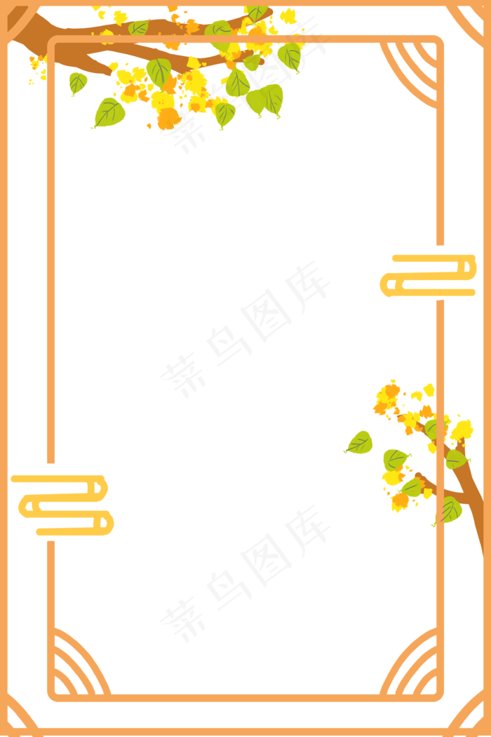 秋季桂花树边框(3545X5315(DPI:150))psd模版下载