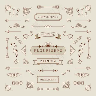 复古装饰框架插图集