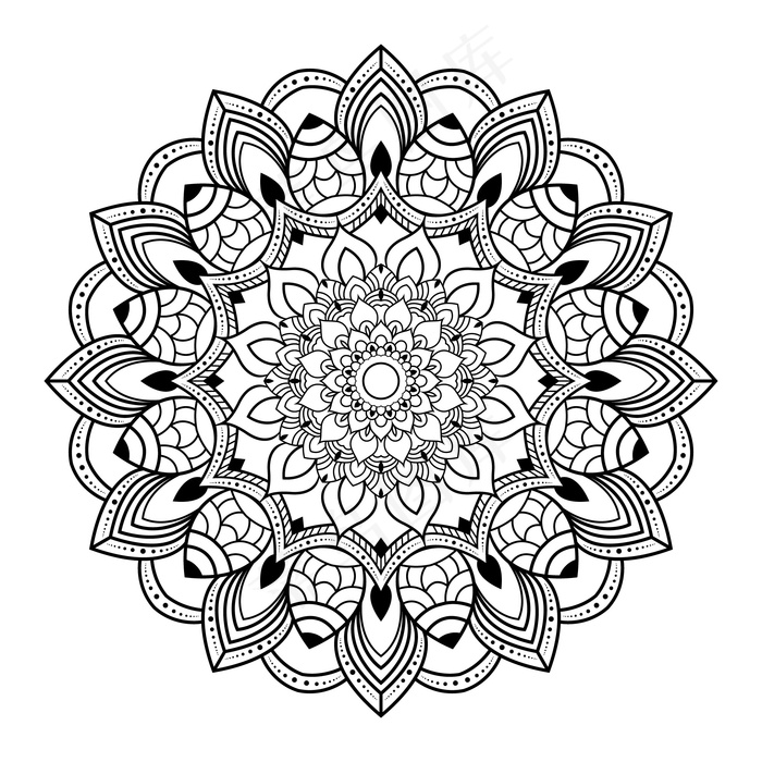 创意豪华曼荼罗插画