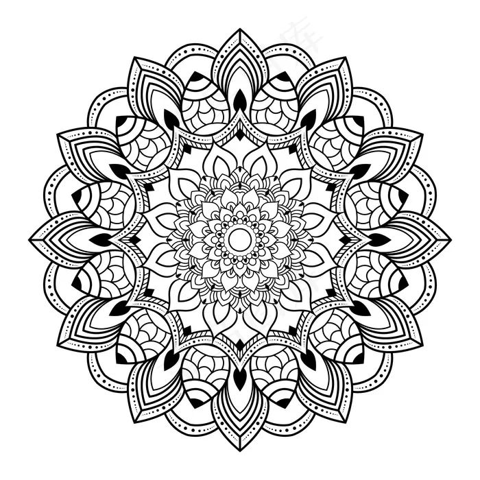 创意豪华曼荼罗插画eps,ai矢量模版下载