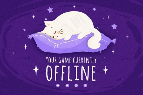 可爱的离线twitch横幅banner模板 可爱的离线twitch横幅banner模板