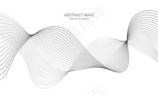 抽象波浪元素设计。数字频率跟踪均衡器。风格化线条艺术背景。