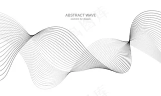 抽象波浪元素设计。数字频率跟踪均衡器。风格化线条艺术背景。
