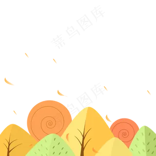 卡通金色的小树丛