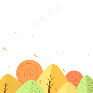 卡通金色的小树丛