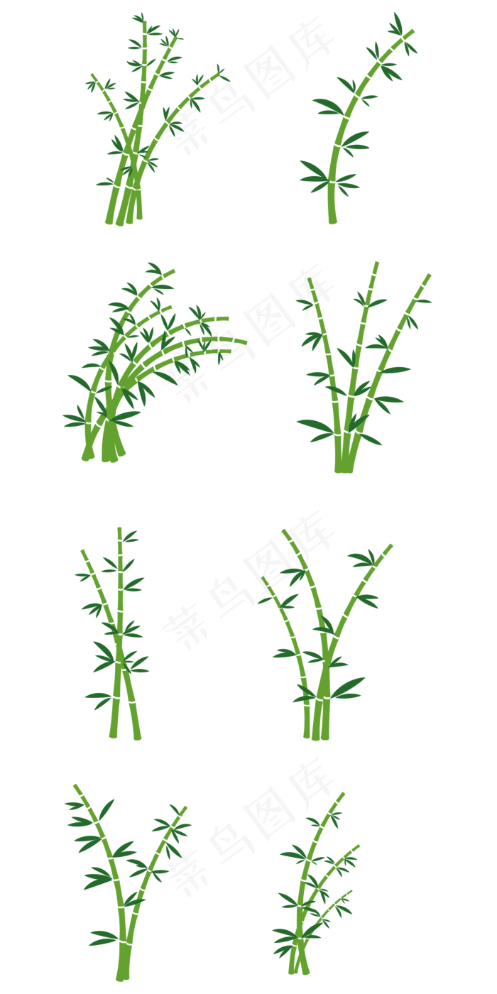 矢量卡通绿色竹子免抠png