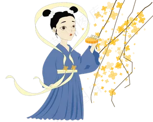 中秋节吃月饼人物