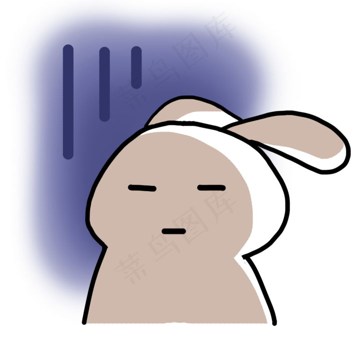 中秋表情包阴影卡通兔子窘迫表情(2000X2000(DPI:300))psd模版下载