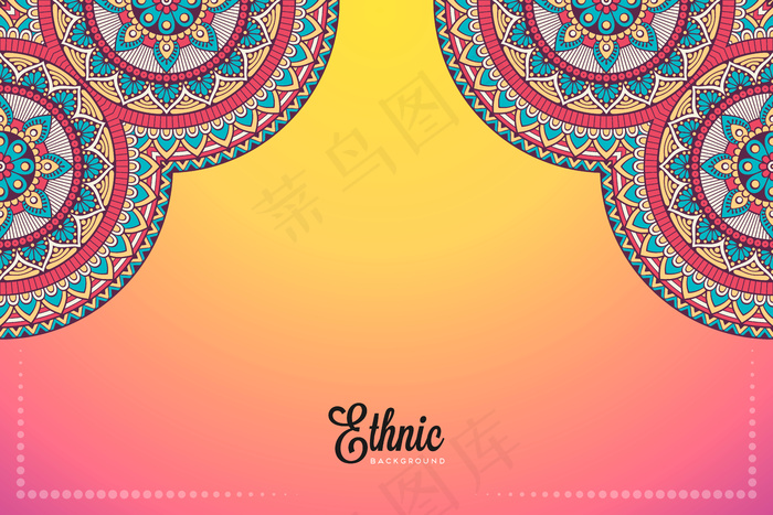 金色矢量豪华装饰曼荼罗设计背景