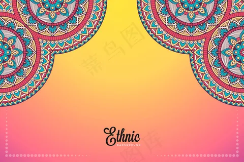 金色矢量豪华装饰曼荼罗设计背景