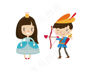 七夕节情侣丘比特爱心