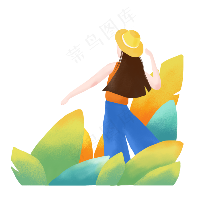 帽子女孩出游风景(2000X2000(DPI:72))psd模版下载