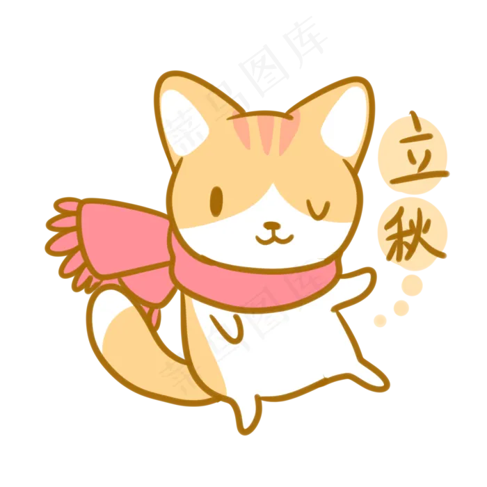 戴围巾的橘猫(2100X2100(DPI:300))psd模版下载