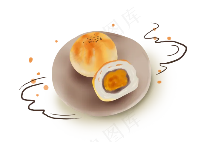 中秋节蛋黄酥点心(2480X1687(DPI:300))psd模版下载